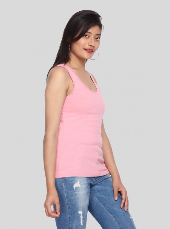 Pink Sleeveless Cross Top