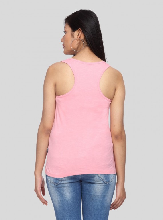 Pink Sleeveless Cross Top