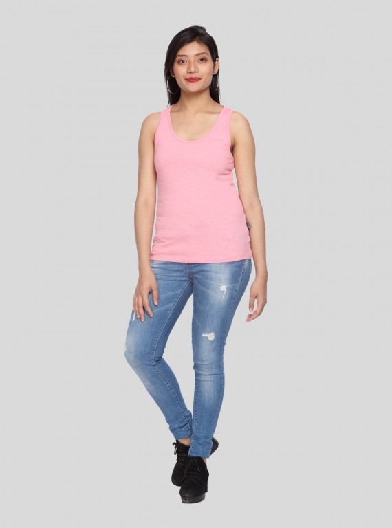Pink Sleeveless Cross Top