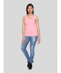 Pink Sleeveless Cross Top