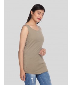 Brown Sleeveless Stretch Top