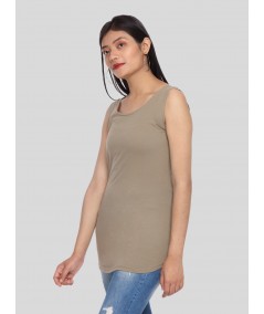 Brown Sleeveless Stretch Top