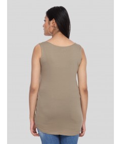 Brown Sleeveless Stretch Top