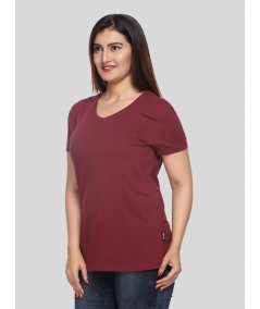 Burgundy V Neck TShirt