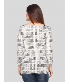 Ecru Melange Printed top