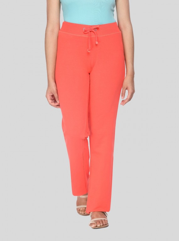 Women’s Orange Relaxed Fit Trouser in Cotton Elastane Jersey Knit