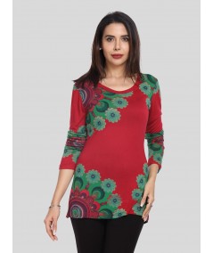 Women's Classic Floral Print Top – Elegant Everyday Cotton Style