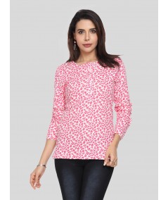 Women's Red Printed Full Sleeve Top – Bold Style with All-Day Comfort