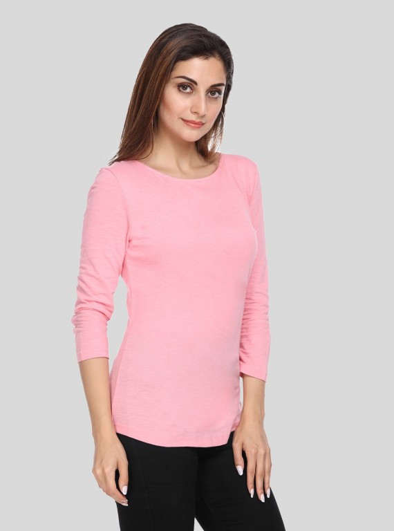 Pink Slub Jersey Top