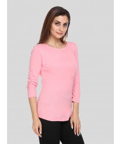 Pink Slub Jersey Top