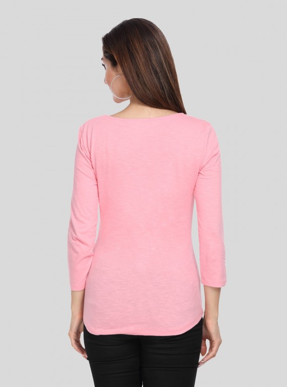 Pink Slub Jersey Top