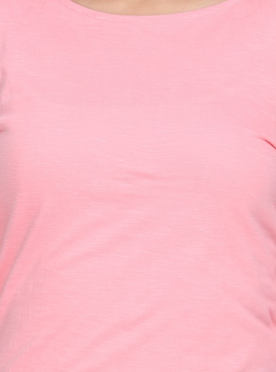 Pink Slub Jersey Top