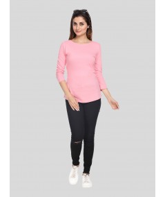 Pink Slub Jersey Top