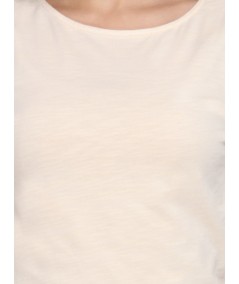 Ecru Solid Womens Top