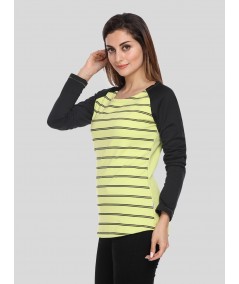 Green Stripe Print Sweat 