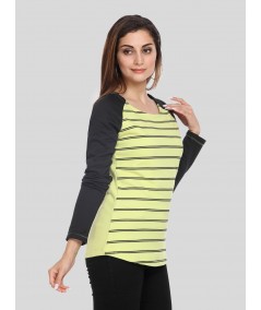 Green Stripe Print Sweat 