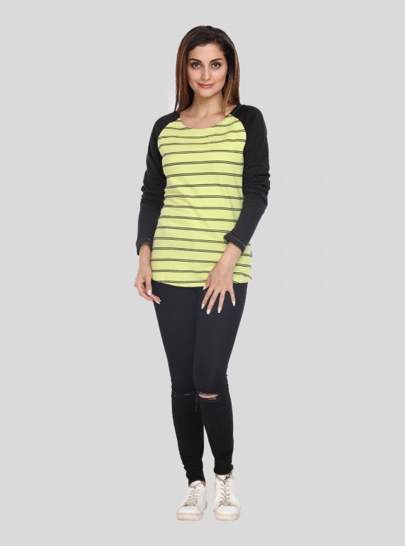 Green Stripe Print Sweat 