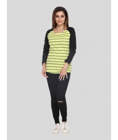 Green Stripe Print Sweat 