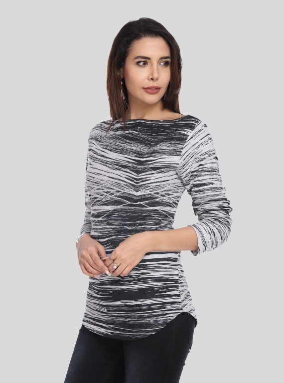 AOP Stripe Womens Top