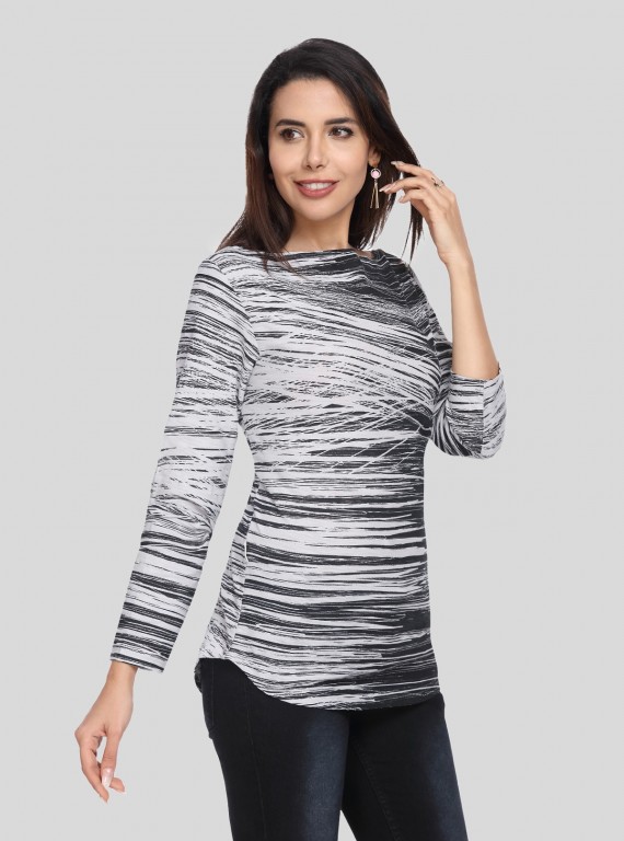 AOP Stripe Womens Top