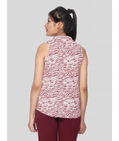 Graphica Print High Neck Top