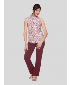 Graphica Print High Neck Top