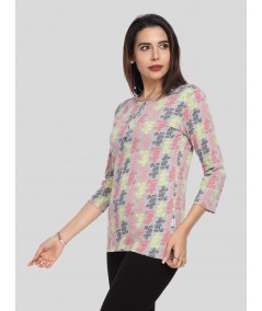 Contrast Multi Color Print Top