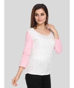 Star Glitter Printed Neck Top