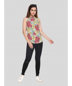 Floral Fleece High Neck Top
