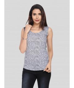 Sleeveless Black Graphic Print Top