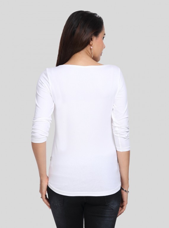 White Long Sleeve Womens Top
