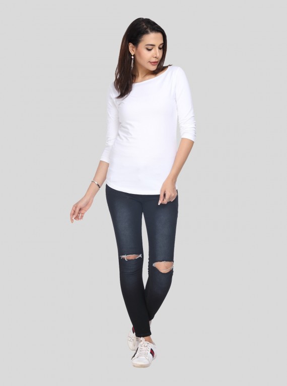 White Long Sleeve Womens Top