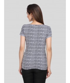Grey Melange Print TShirt