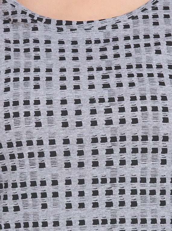 Grey Melange Print TShirt