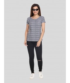 Grey Melange Print TShirt