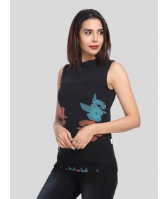 Colorful Leaves High Neck Top