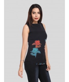 Colorful Leaves High Neck Top
