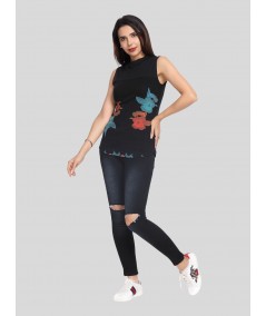 Colorful Leaves High Neck Top