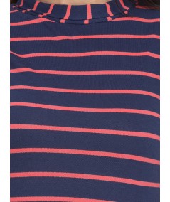 Fuchsia Stripe High Neck TShirt