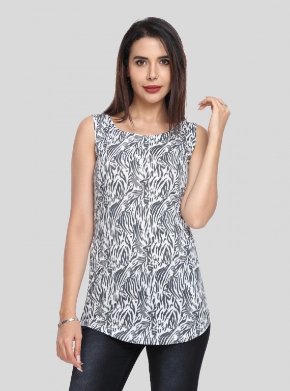 Women’s Black Artistic Print Top – Boer and Fitch