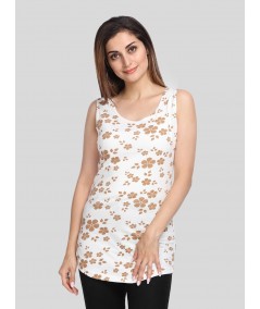 Gold Floral Graphic Print Top