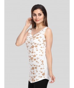 Gold Floral Graphic Print Top