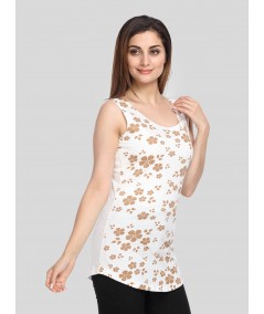 Gold Floral Graphic Print Top
