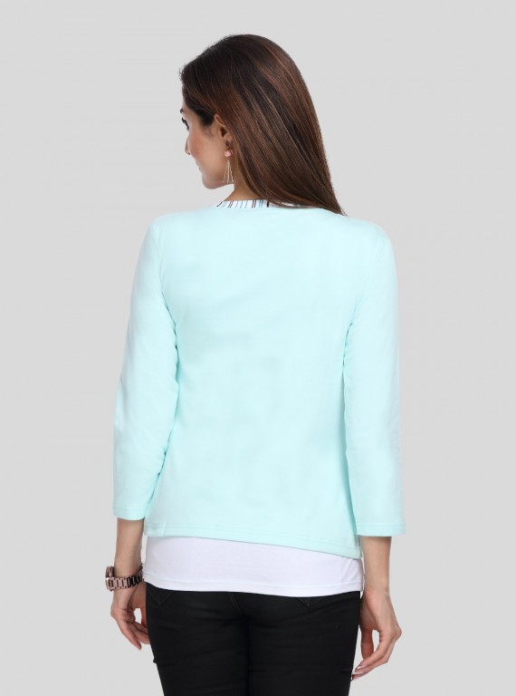 Light Green Fleece Set Top