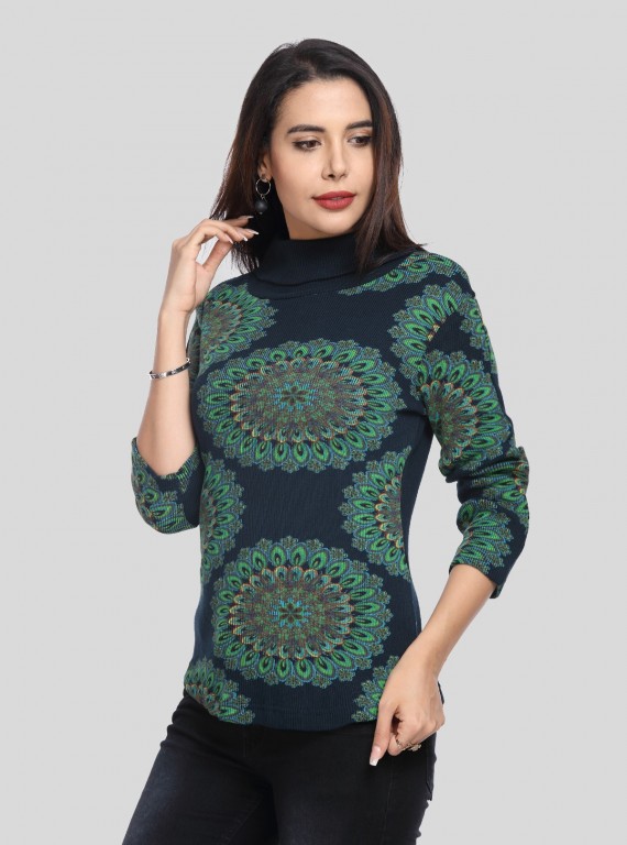 Flower Garden Roll on Neck Top