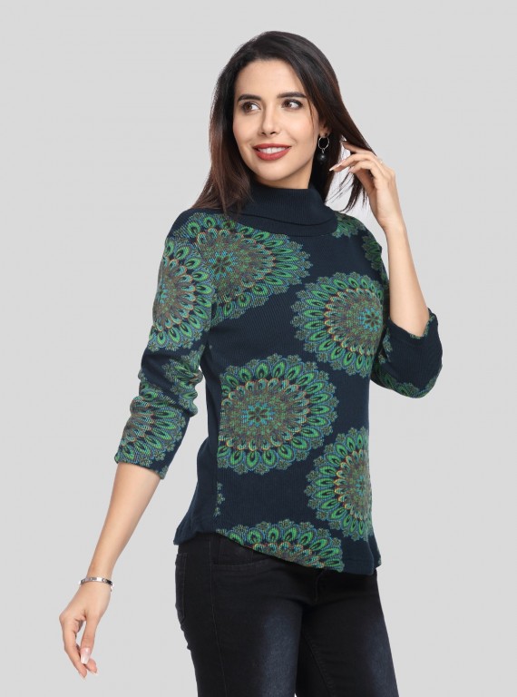Flower Garden Roll on Neck Top