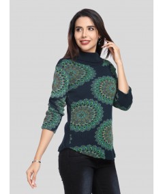 Flower Garden Roll on Neck Top