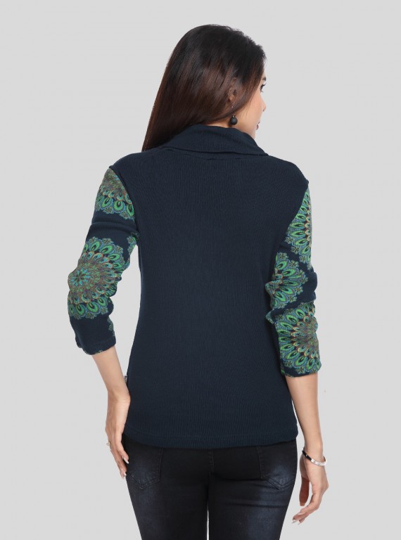 Flower Garden Roll on Neck Top