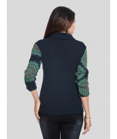 Flower Garden Roll on Neck Top