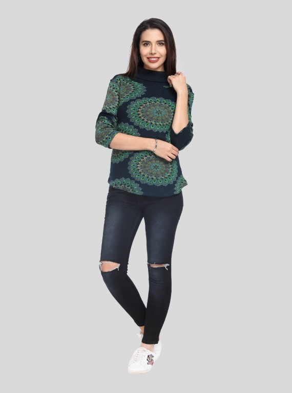 Flower Garden Roll on Neck Top